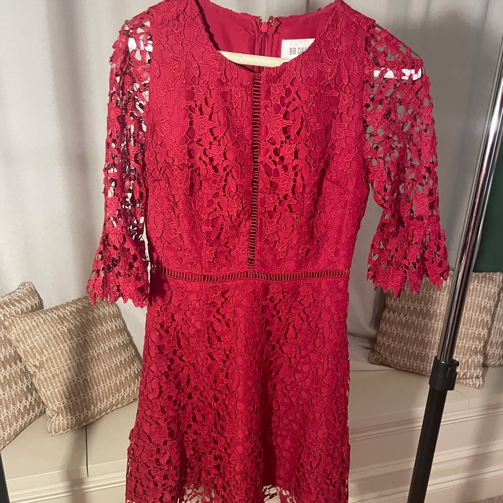 Lace Red Homecoming Dress